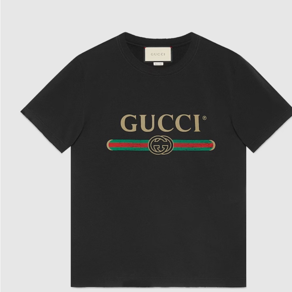 Worn Large Black Original Gucci T shirt